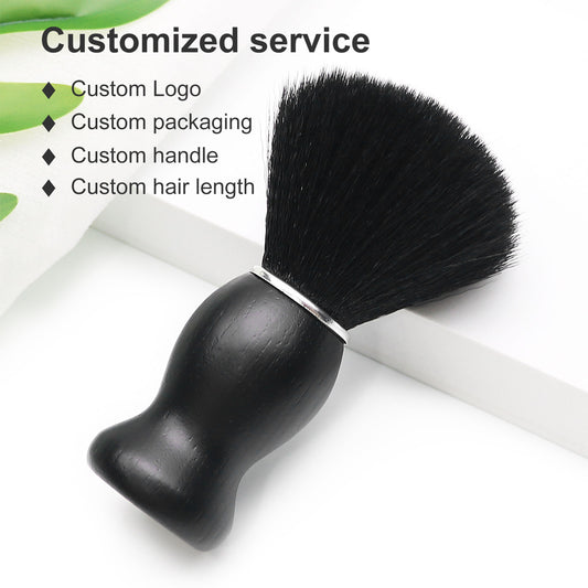 Black Wood Grain Silvertip Synthetic Hair Shaving Brush For Men's Beard Care
