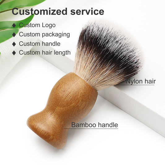 Professional Men's Grooming Synthetic Bamboo Wood Handle Brush Beard Shave Tool Practical