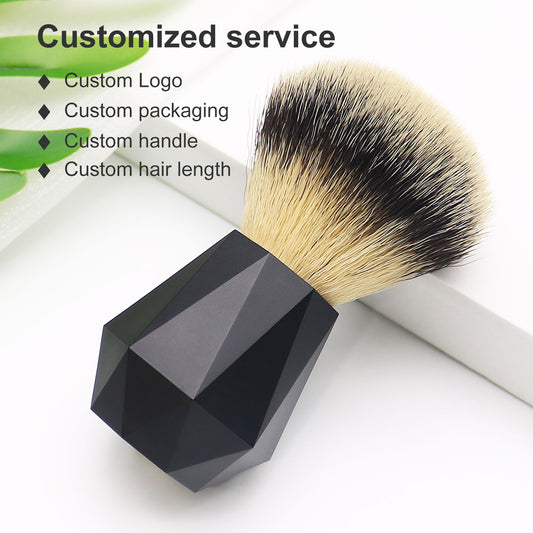 Professional Eco-Friendly Synthetic Shaving Brush With Diamond Shape Acrylic Handle