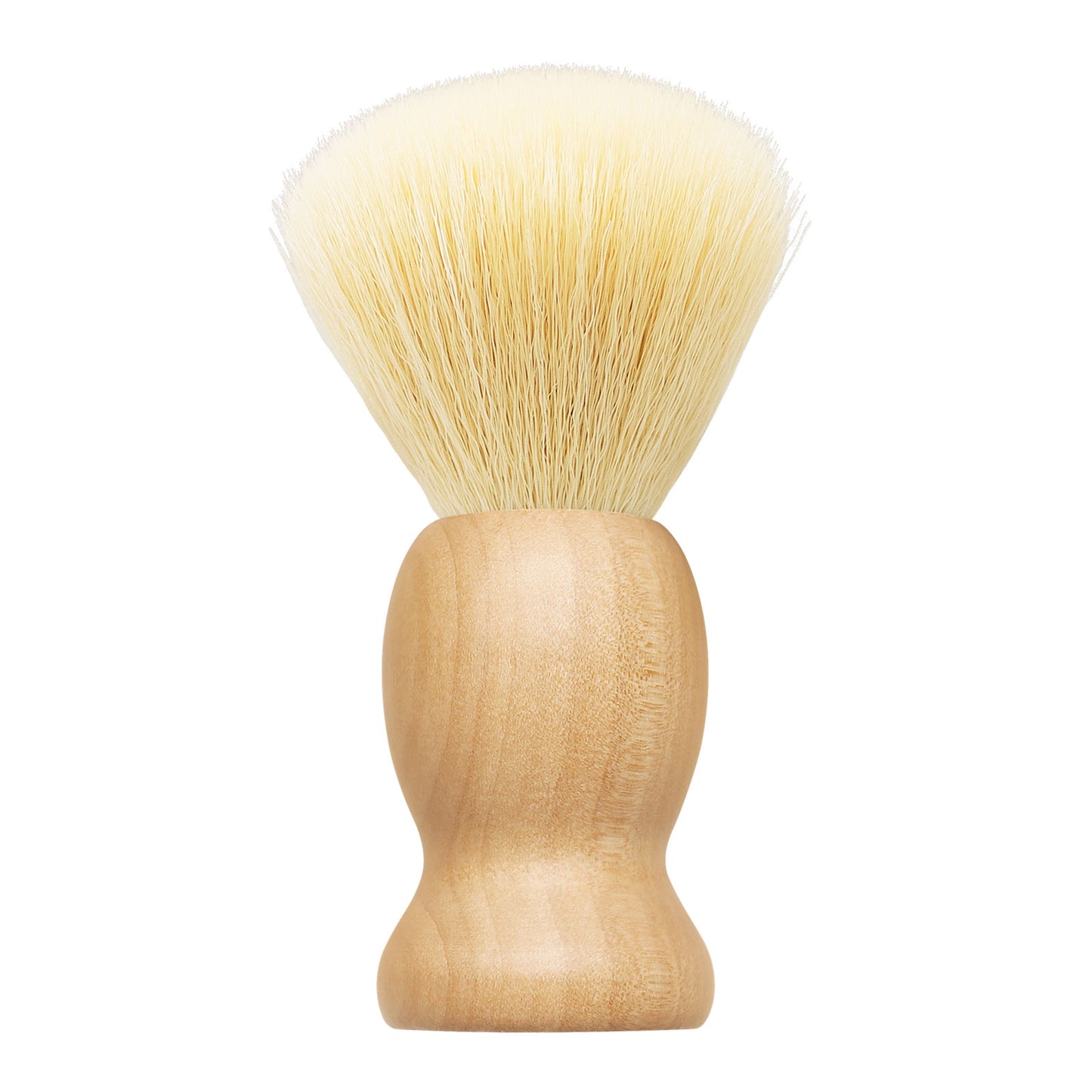 Private Label Premium Synthetic Shaving Brush With Matte Natural Wood Handle