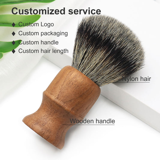 Wooden Men Grooming Shaving Brush Eco Synthetic Nylon Brush