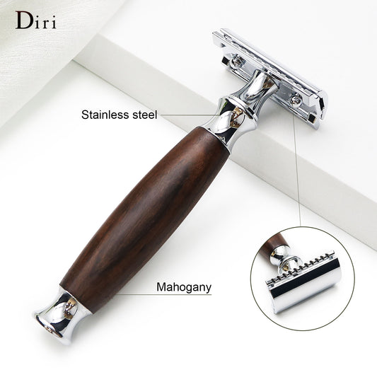 Modern Eco-Friendly Mahogany Handle Safety Razor for Men or Women
