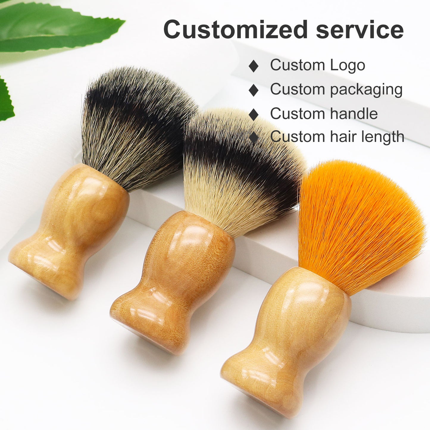 New Fashion Synthetic Hair Bright Wood Handle Shaving Bush