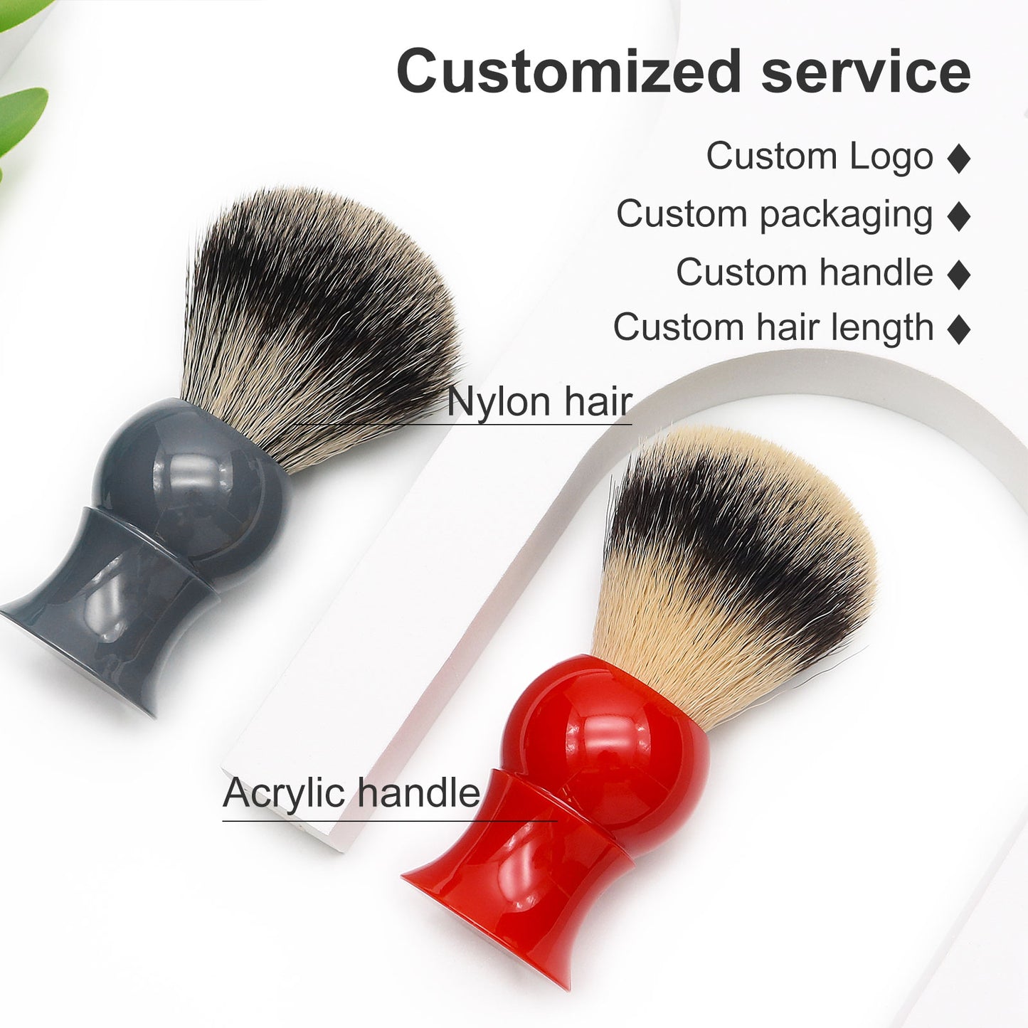 Best Christmas Gift Vegan Synthetic Nylon Acrylic handle Shaving Brush