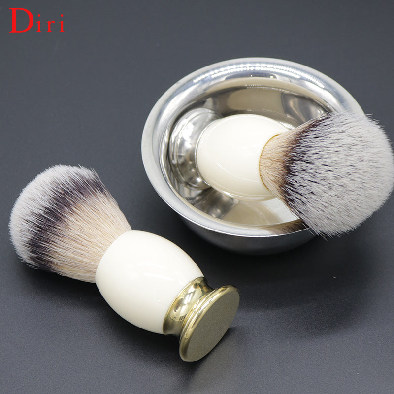 A Base of Heavy Weight Stainless Steel Acrylic Nylon Hair Shaving Brush