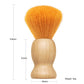 Private Label Premium Synthetic Shaving Brush With Matte Natural Wood Handle