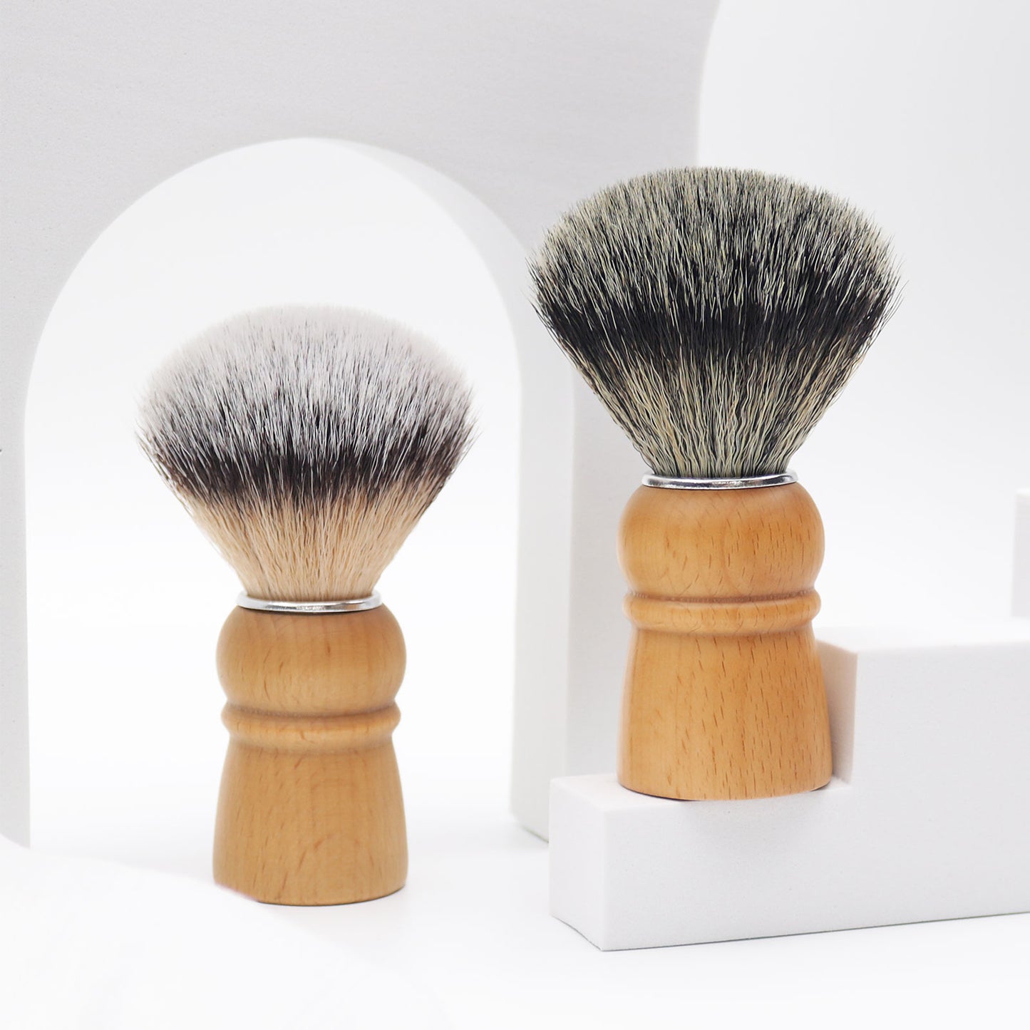 Synthetic Hair Shaving Brush for Men with Black Solid Wood Handle