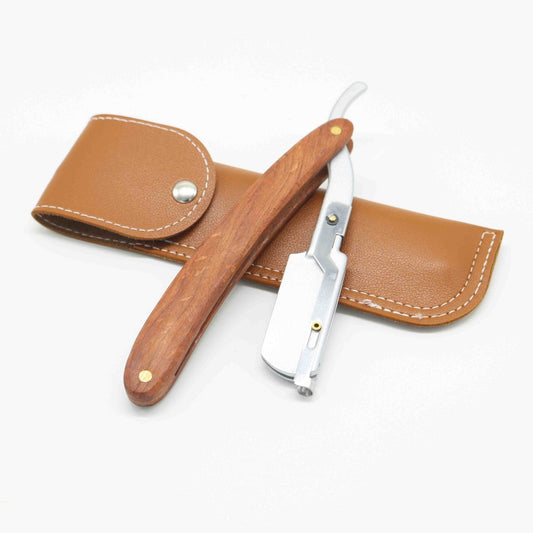 Mens Folding Straight Shaving Straight Razor with Wooden Handle for Barbershop