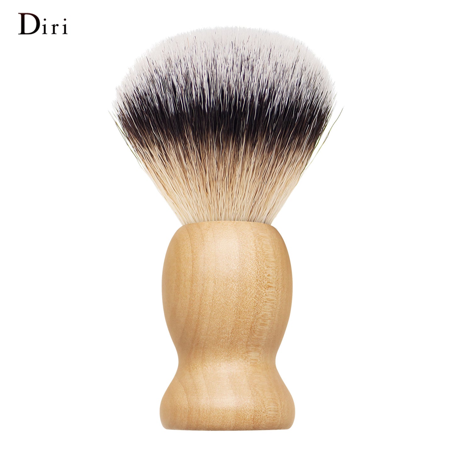 Private Label Premium Synthetic Shaving Brush With Matte Natural Wood Handle