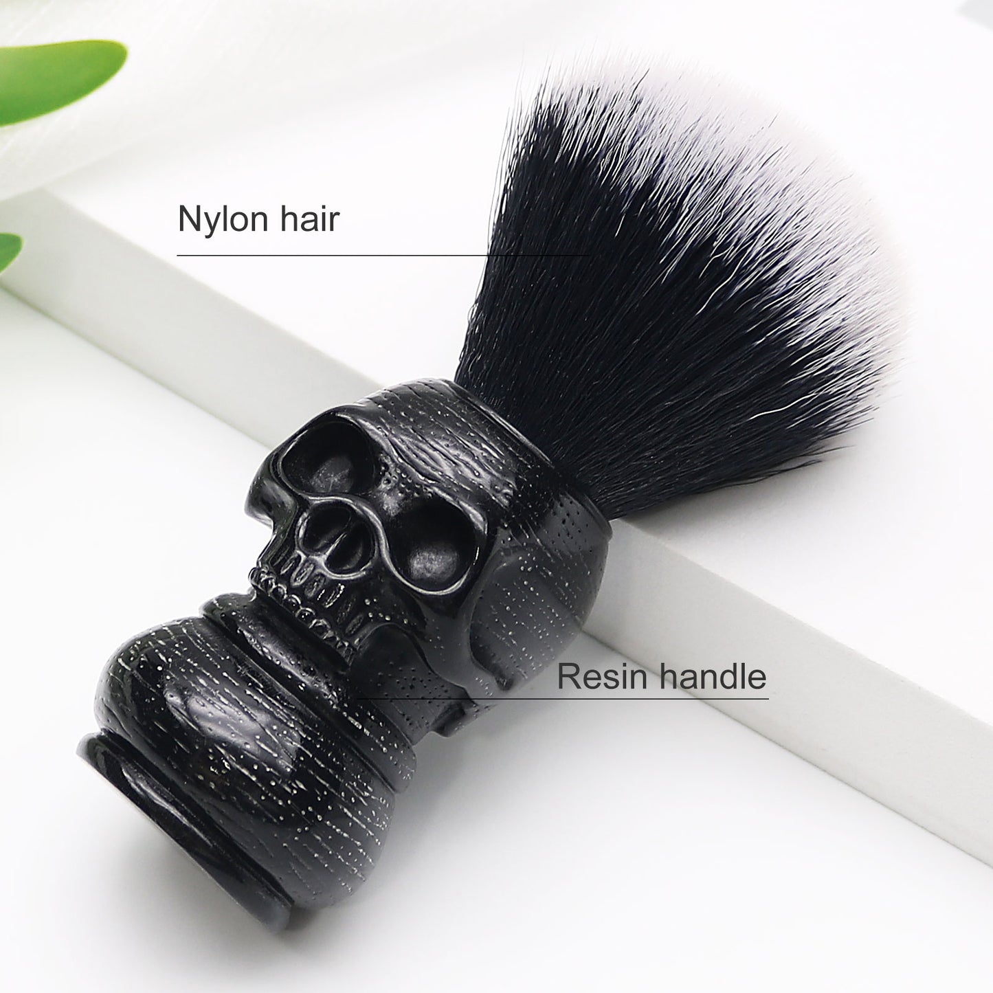 Luxury Customized Black Skull Resin Handle Synthetic Hair Men's Shaving Brushes