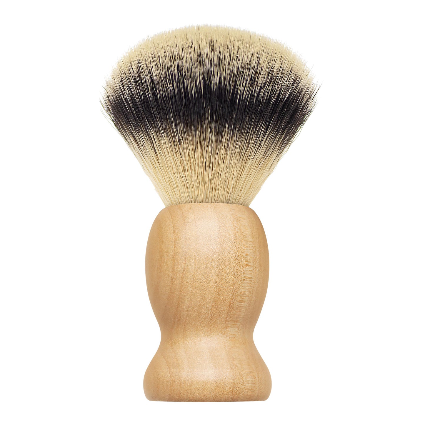 Private Label Premium Synthetic Shaving Brush With Matte Natural Wood Handle