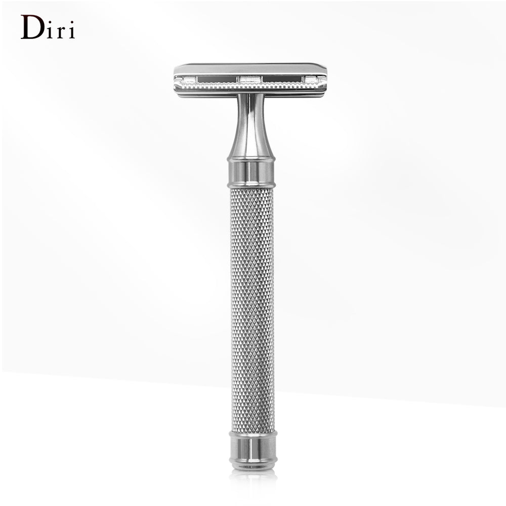 Men's Private Label Reusable Zinc Alloy Silver Safety Razor Double Edge