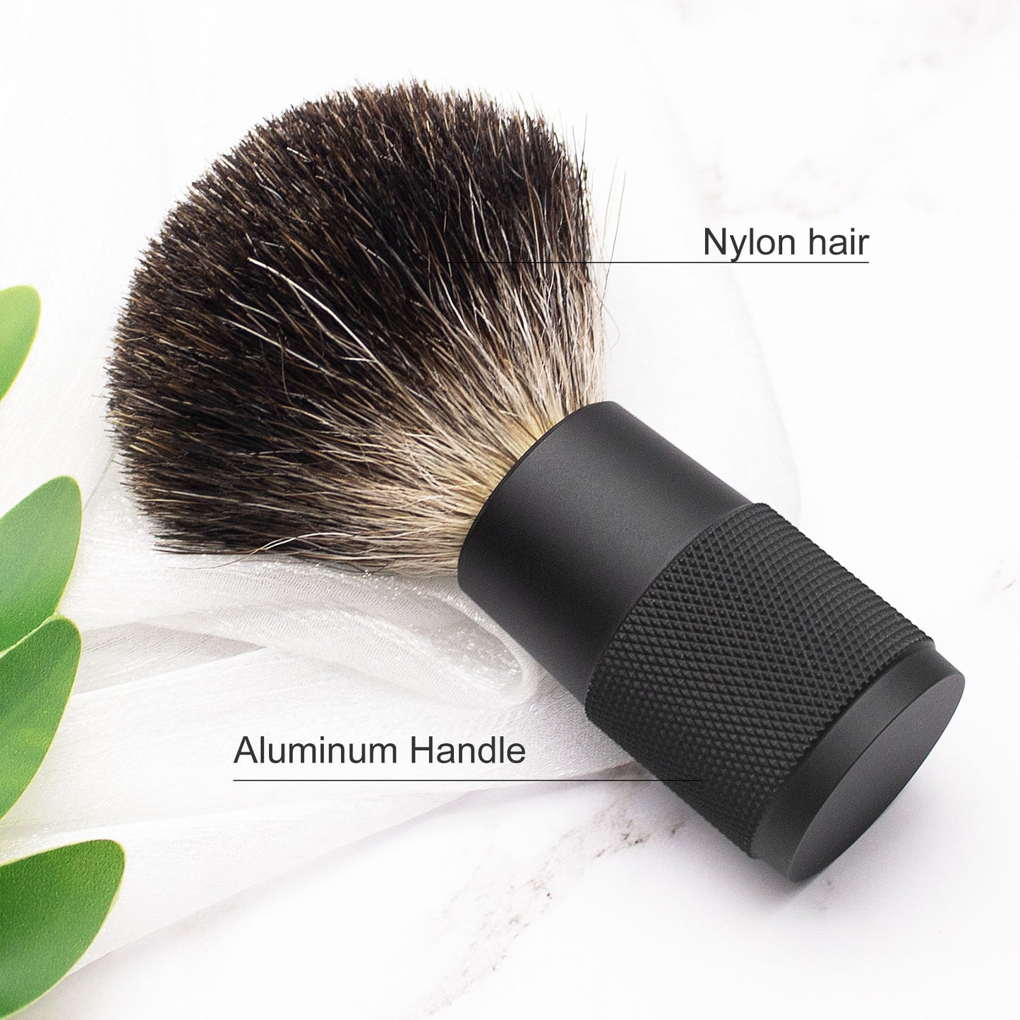 100% Pure Badger Aluminum Handle Natural Foam Shaving Brush