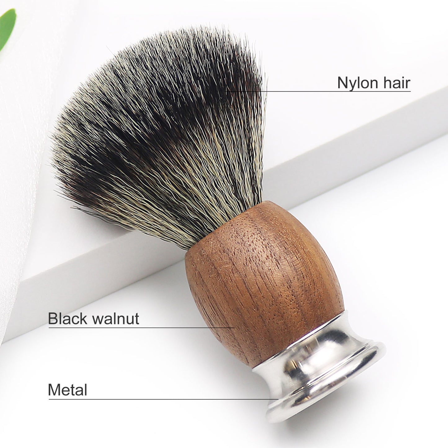 High-Grade Walnut Handle with Chrome Base Long Loft Dense Synthetic Bristle Shaving Brush