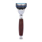 Rosewood Handle Super Badger Hair Shaving Brush Set with Safety Razor and Brush Stand