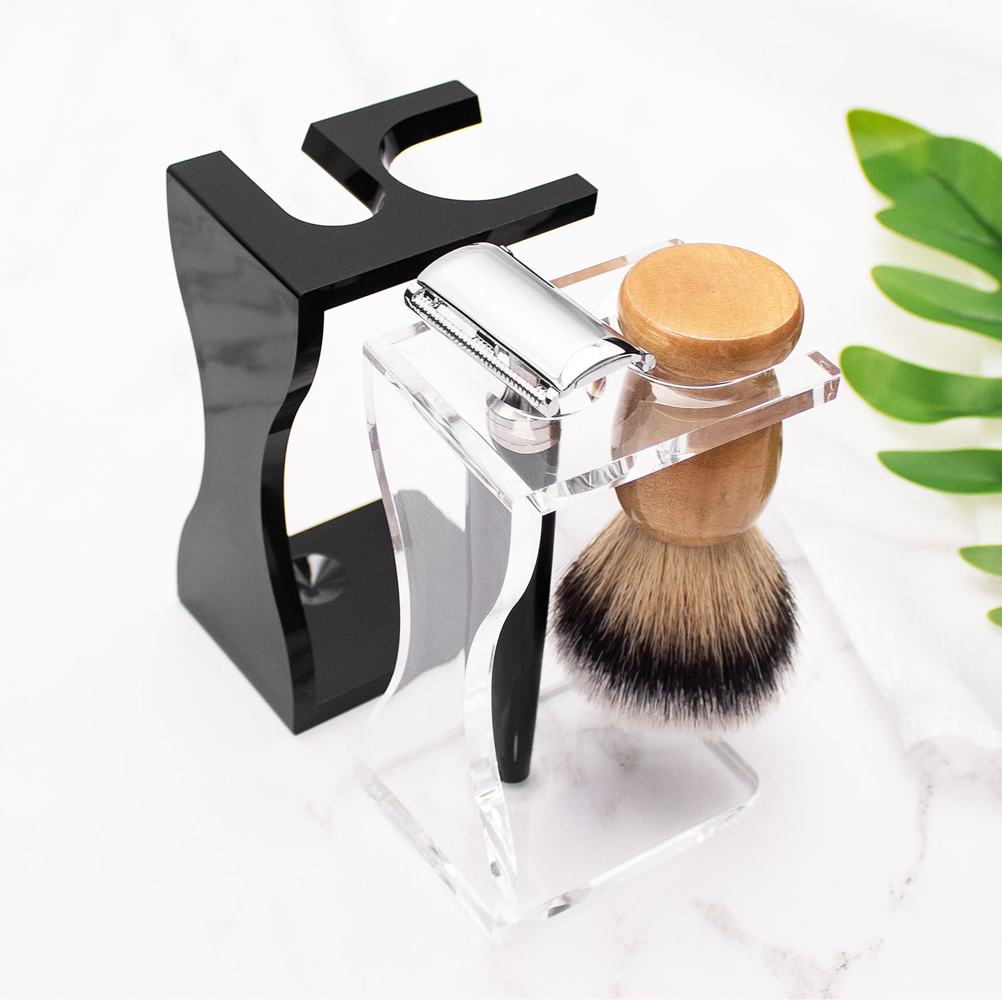 Professional Hair Salon Tool 4in1 Rich Foam Men Classic Traditional Shaving Kit