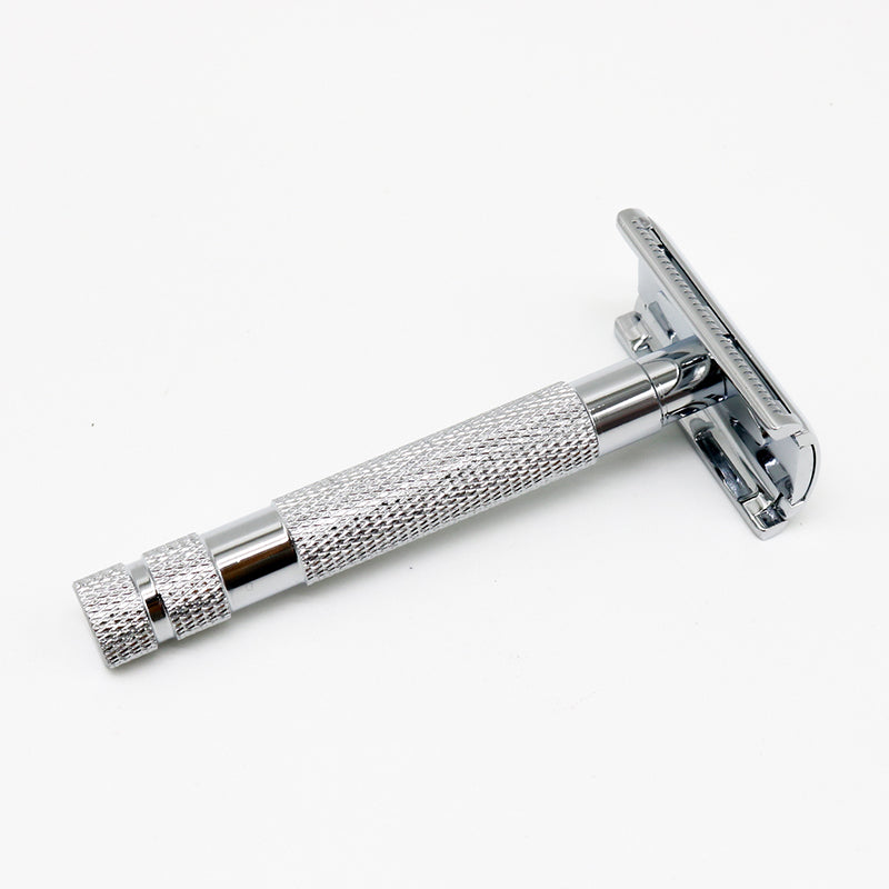 New Fashion Metal Aluminum Silver Safety Blades Shaving Razor For Gentleman Wet Shave