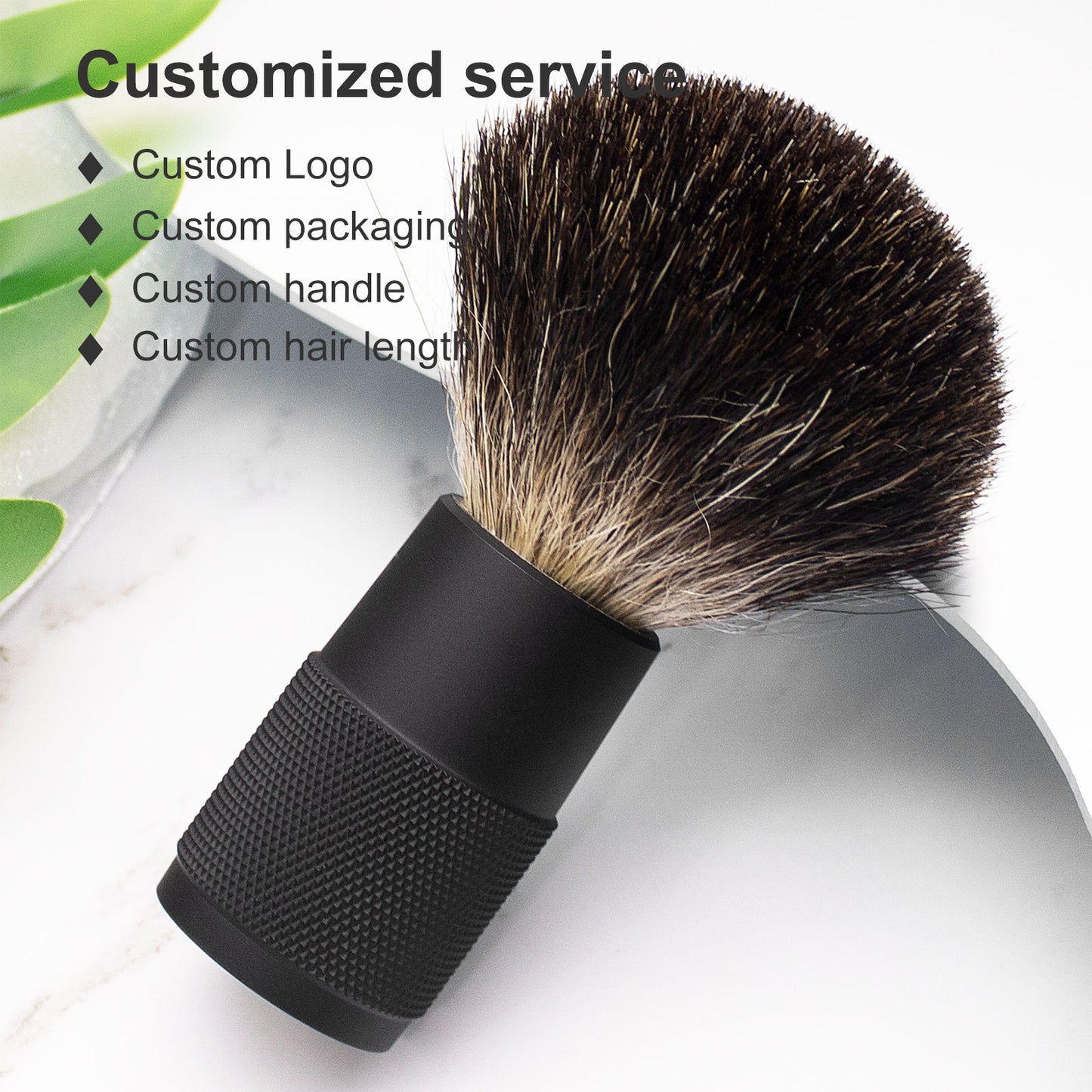 100% Pure Badger Aluminum Handle Natural Foam Shaving Brush