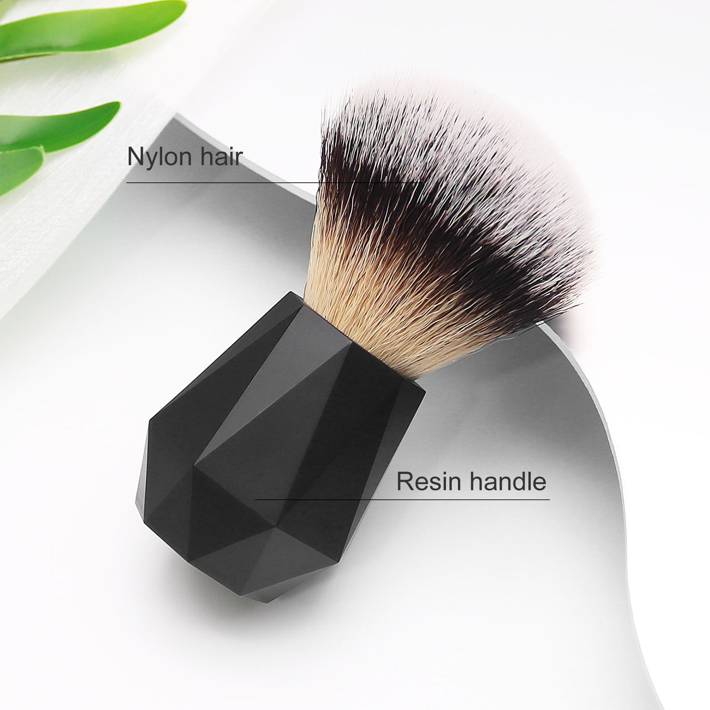 Professional Eco-Friendly Synthetic Shaving Brush With Diamond Shape Acrylic Handle