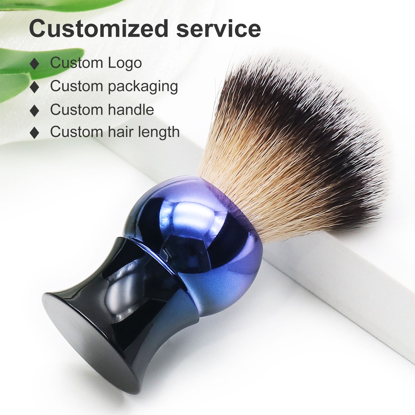 Gradient Blue Elegant Shaving Cream Synthetic Hair Acrylic handle Shaving Brush