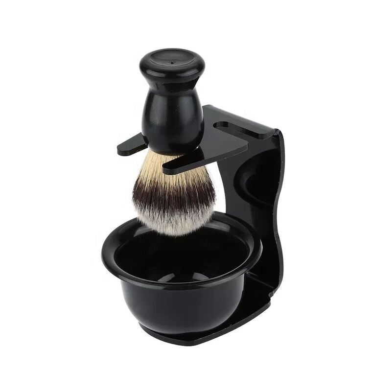 3 in1 Shaving Brush Set With Razor&Brush Stand Holder and Soap Bowl Mug