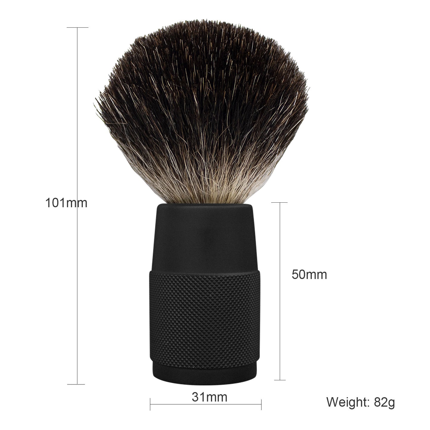 100% Pure Badger Aluminum Handle Natural Foam Shaving Brush