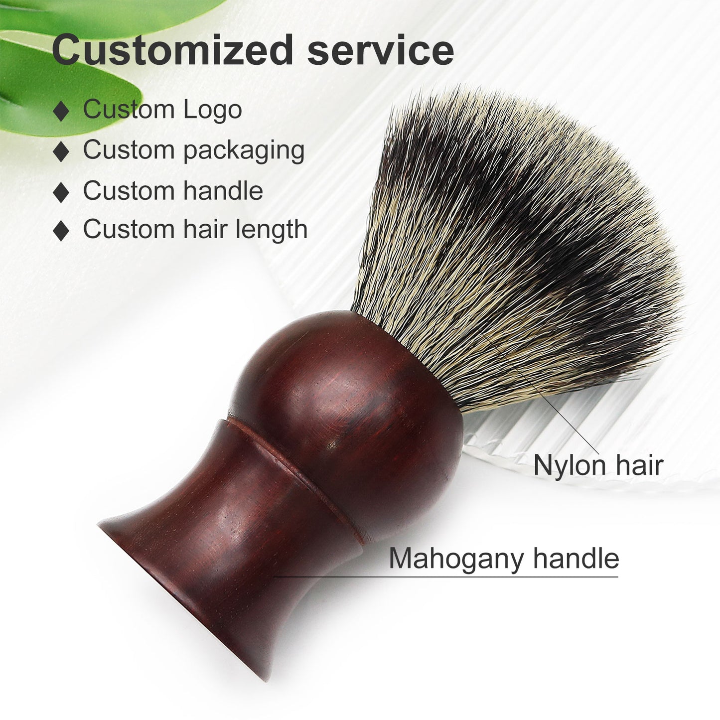 Top Selling Nature oval Rosewood Synthetic Hair Shaving Brush for Smooth Shaves