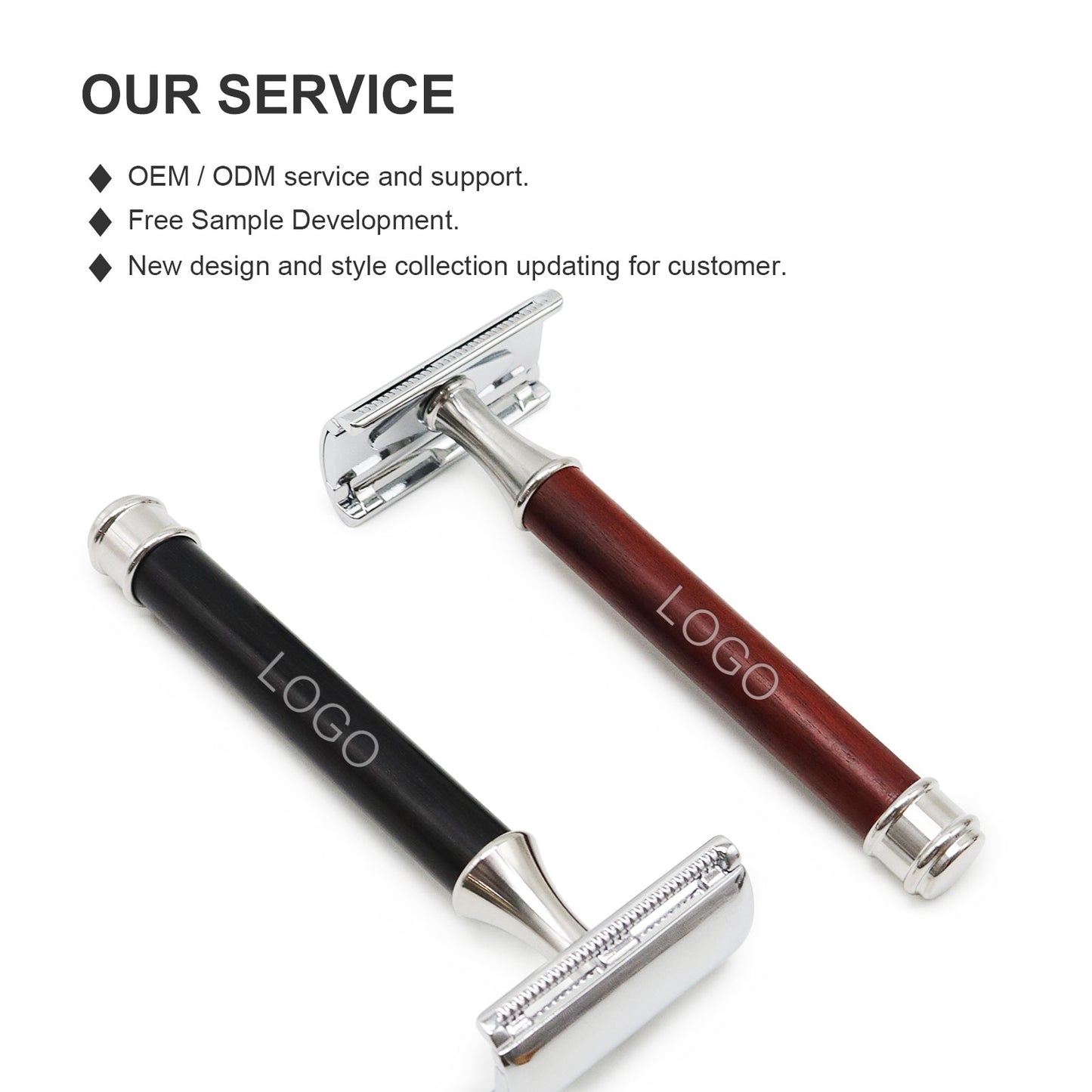 High Quality Manual Wood Handle Edge Safety Razor Gift Set Safety razor Shaving Kit