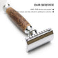 Eco-Friendly Twin Blade Wood Handle  Delicate Home Shaving Safety Razor