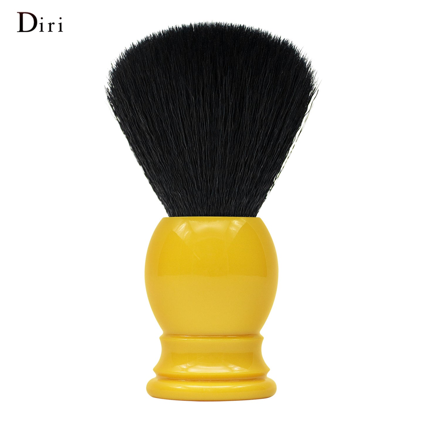 Mustache Barber Tool Lather for Wet Shaving Yellow Acrylic Handle Synthetic Nylon Shaving Brush