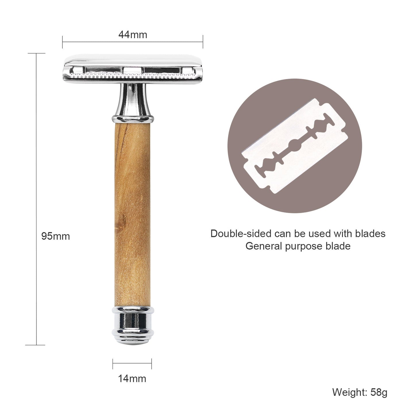 Men‘s GroomingGood Grip Classic Eco Friendly Olive Wooden Safety Razor