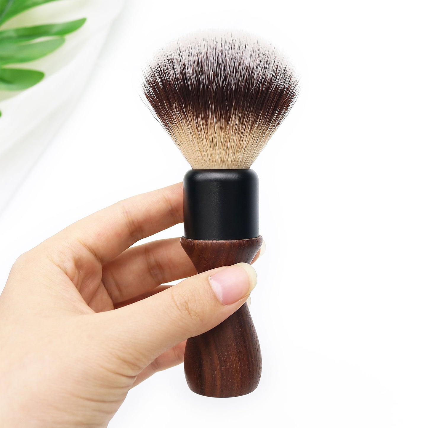 Men Shaving Travel Brush Shaving Brush for Men with Black Solid Wood Handle