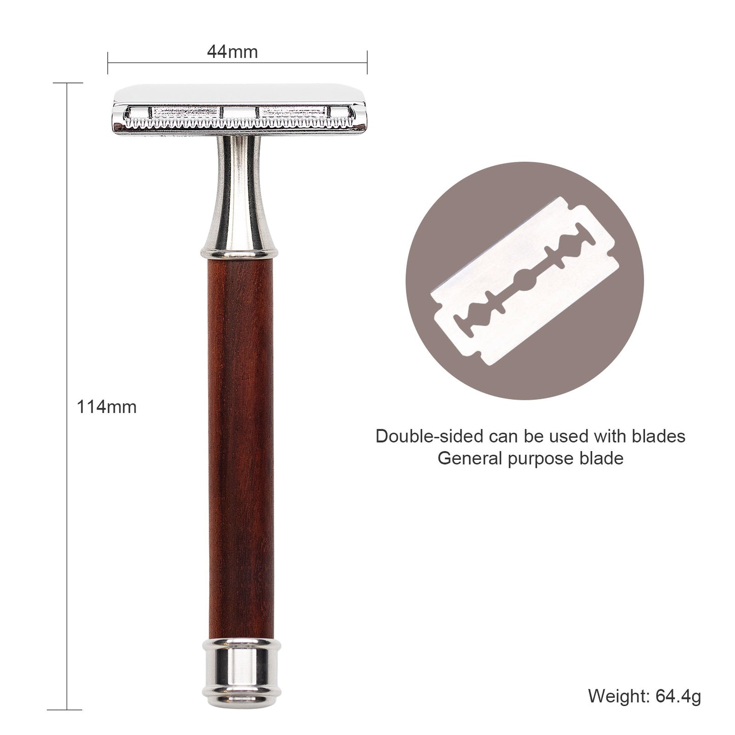 Red Wood Handle Edge Safety Razor For Men Skin Care