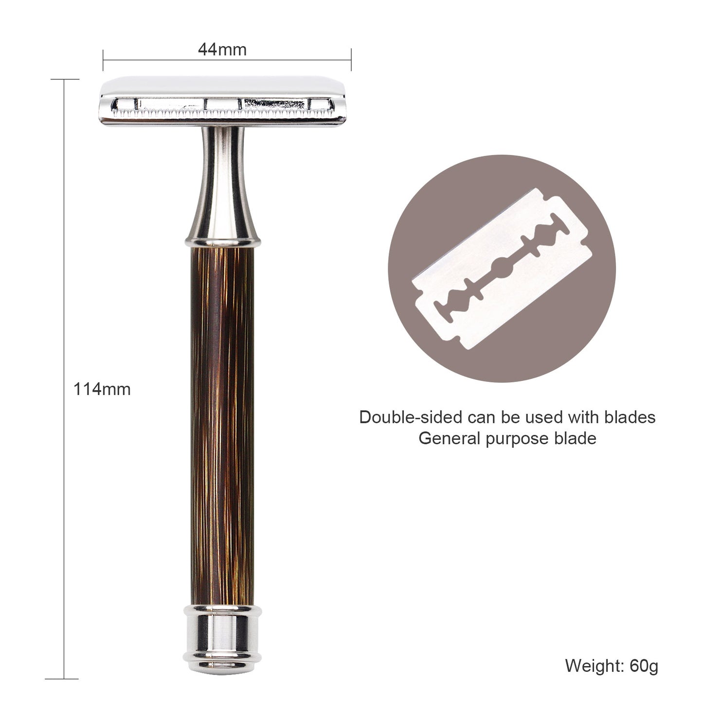 Natural Bamboo handle Safety Razor Zinc Alloy Double Edge Safety Razor