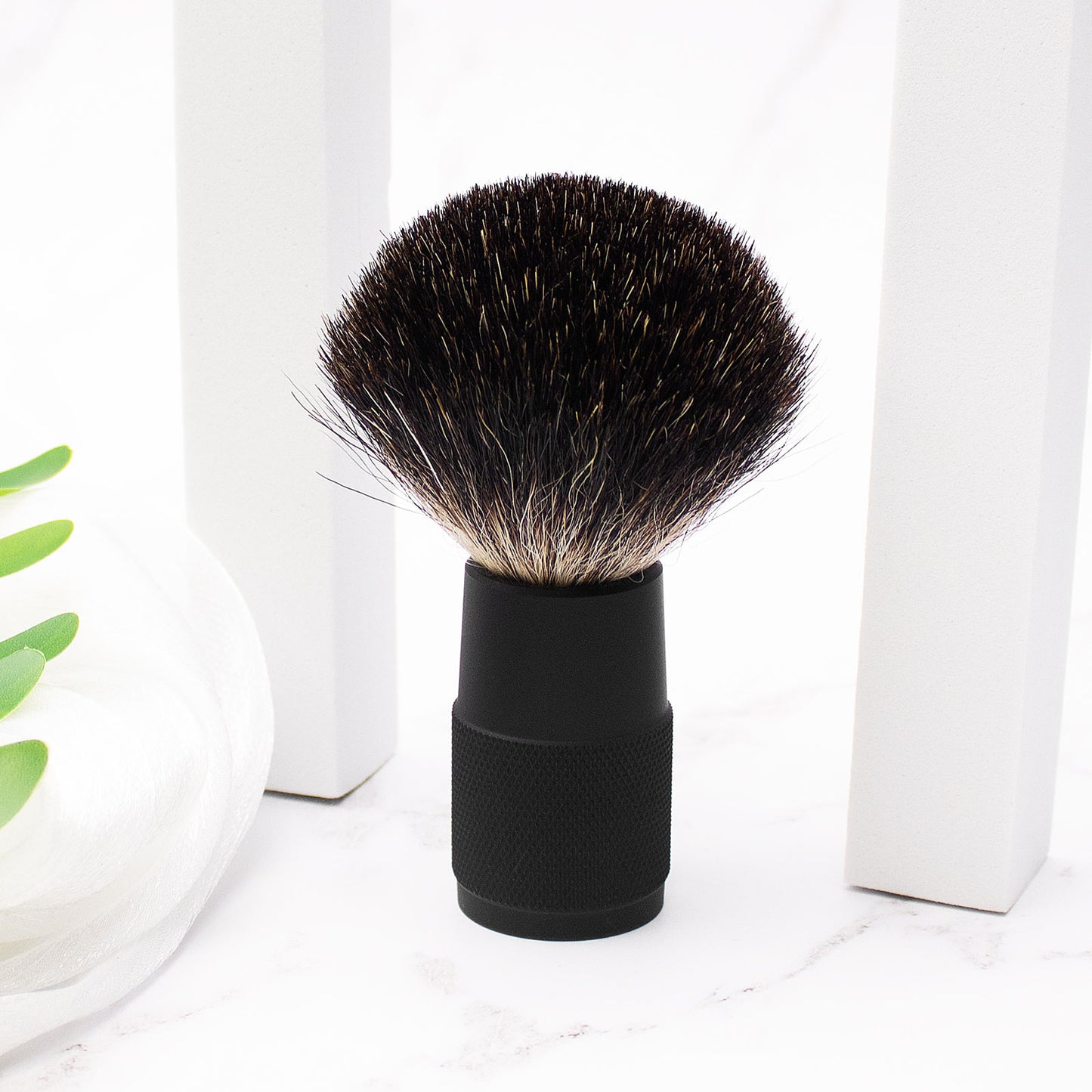 100% Pure Badger Aluminum Handle Natural Foam Shaving Brush