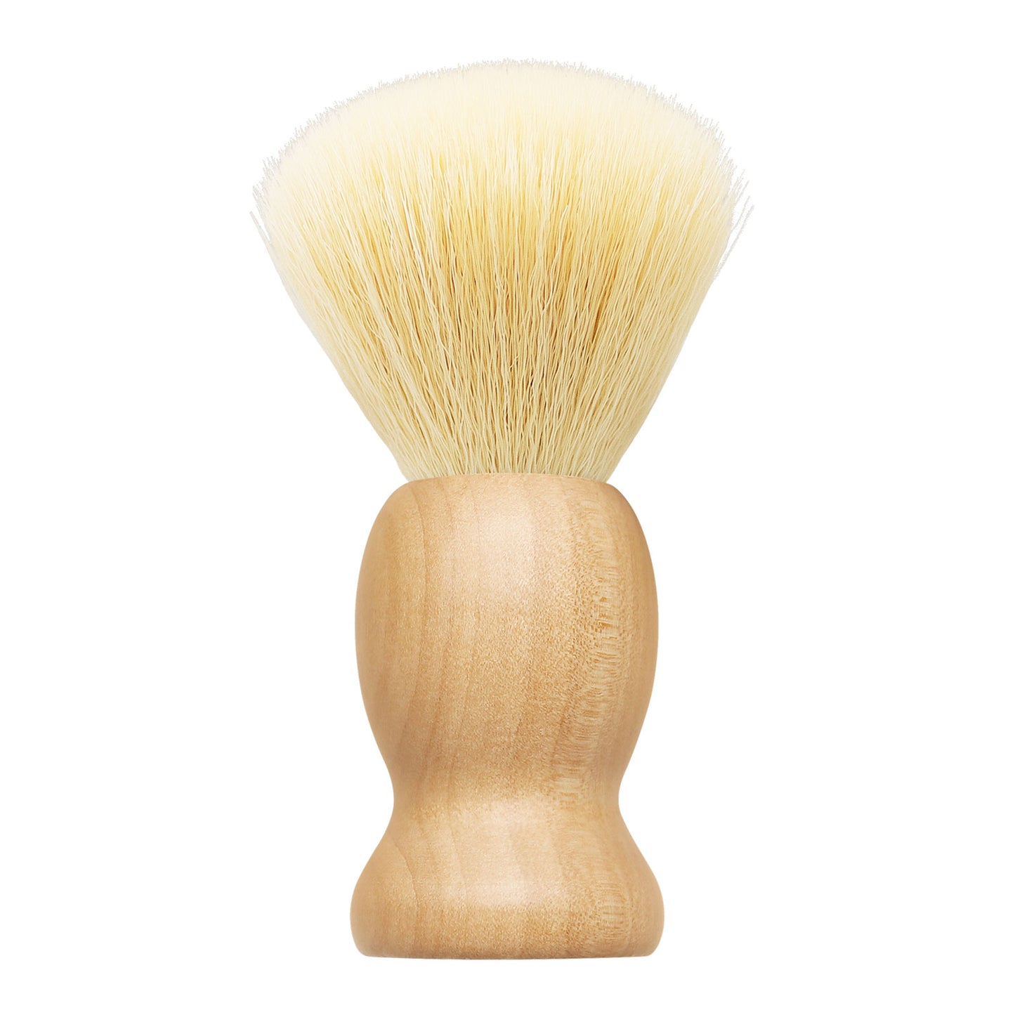 Private Label Premium Synthetic Shaving Brush With Matte Natural Wood Handle