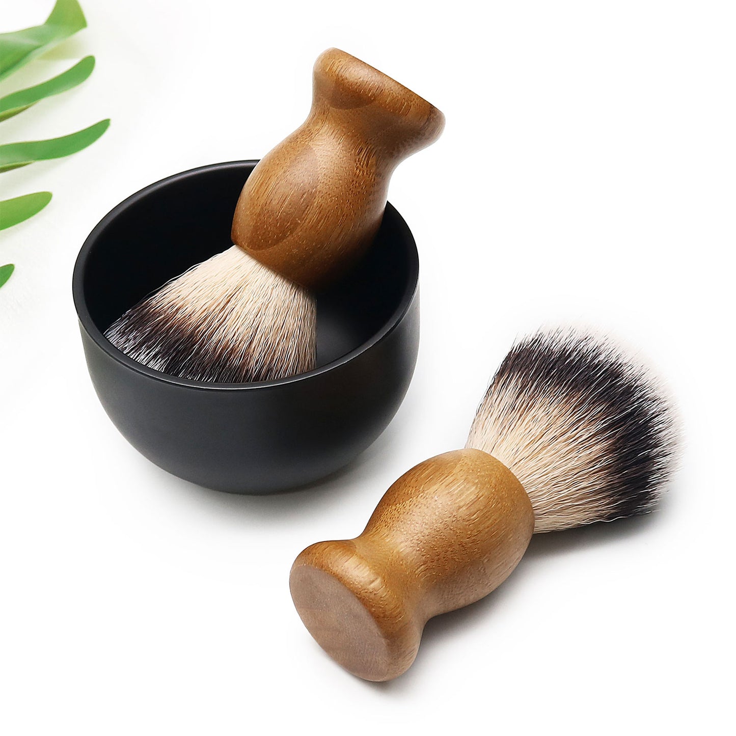 Professional Men's Grooming Synthetic Bamboo Wood Handle Brush Beard Shave Tool Practical