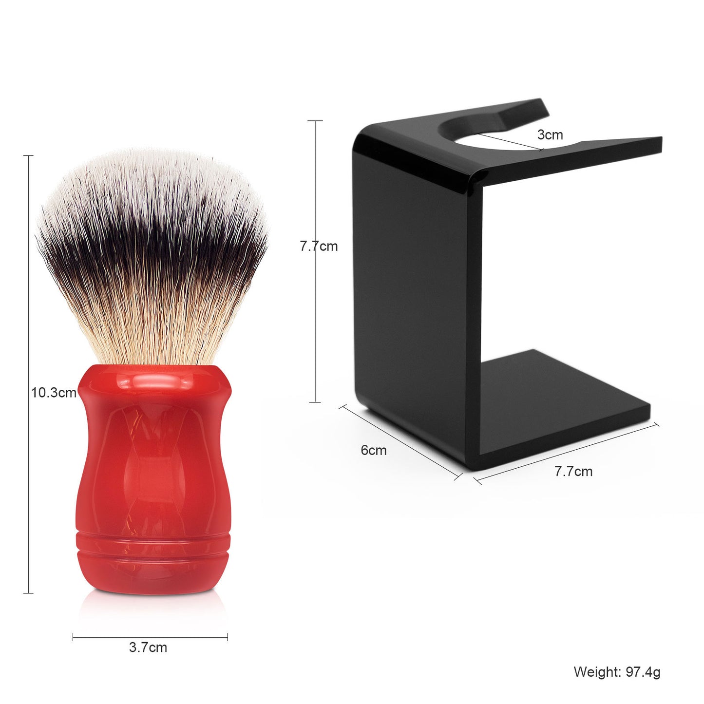 High Quality Synthetic Shaving Brush  Black Acrylic Shaving Holder Kit