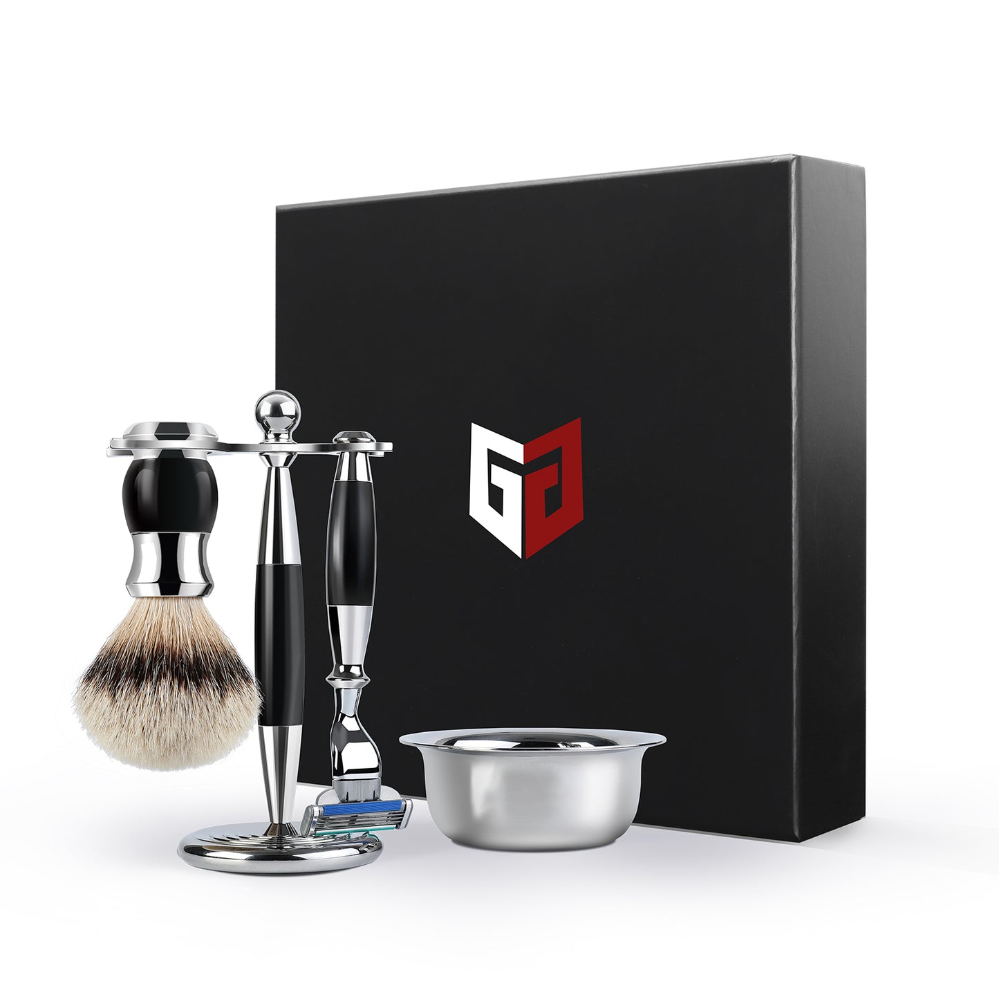 Luxury Shaving Kit for Men Shaving Razor Brush Stand and Stainless Steel Soap Bowl Set for Gentleman Safety Razor