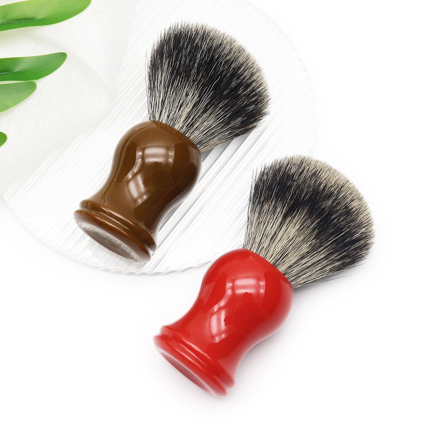 High Quality Synthetic Shaving Brush Nylon Hair Red Acrylic Handle Brush Shaving Tools For Men