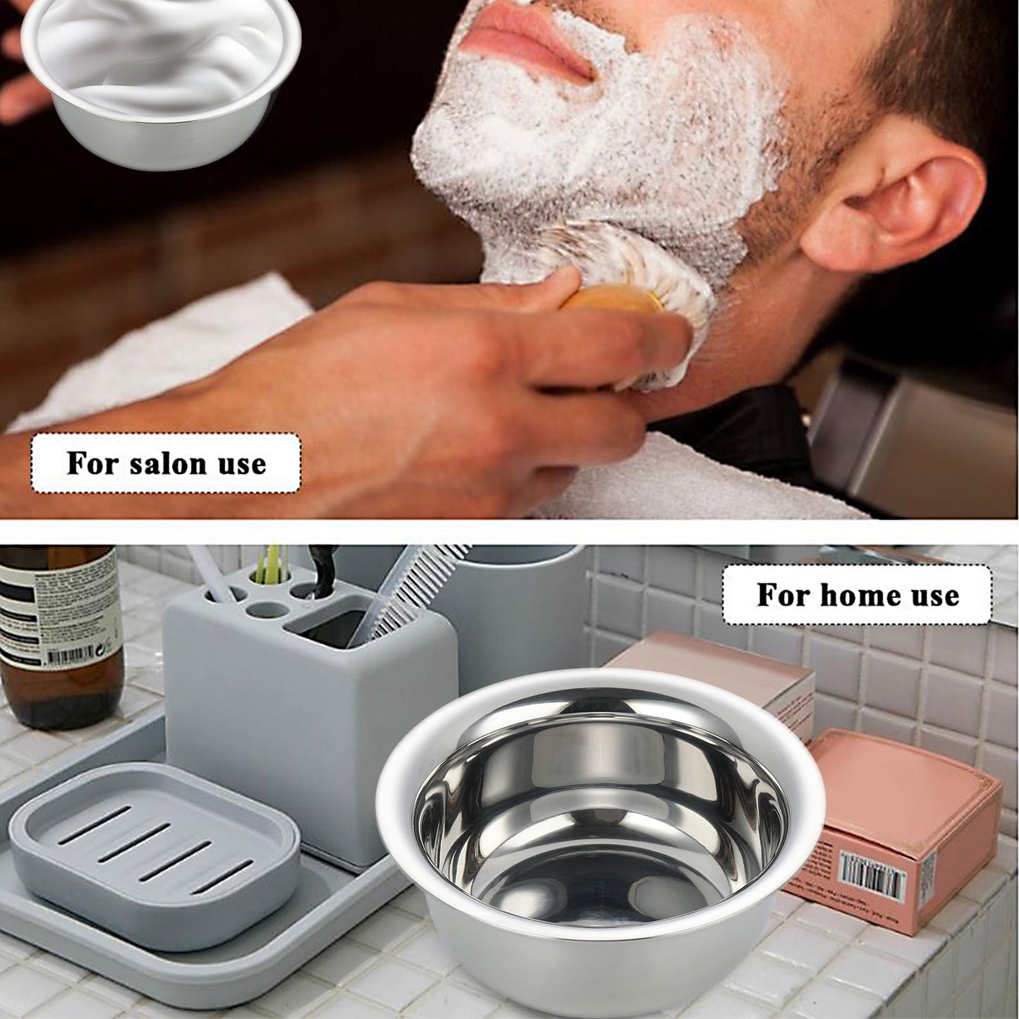 Stainless Steel Multi - function Rich Foam Shaving Tool Bowl