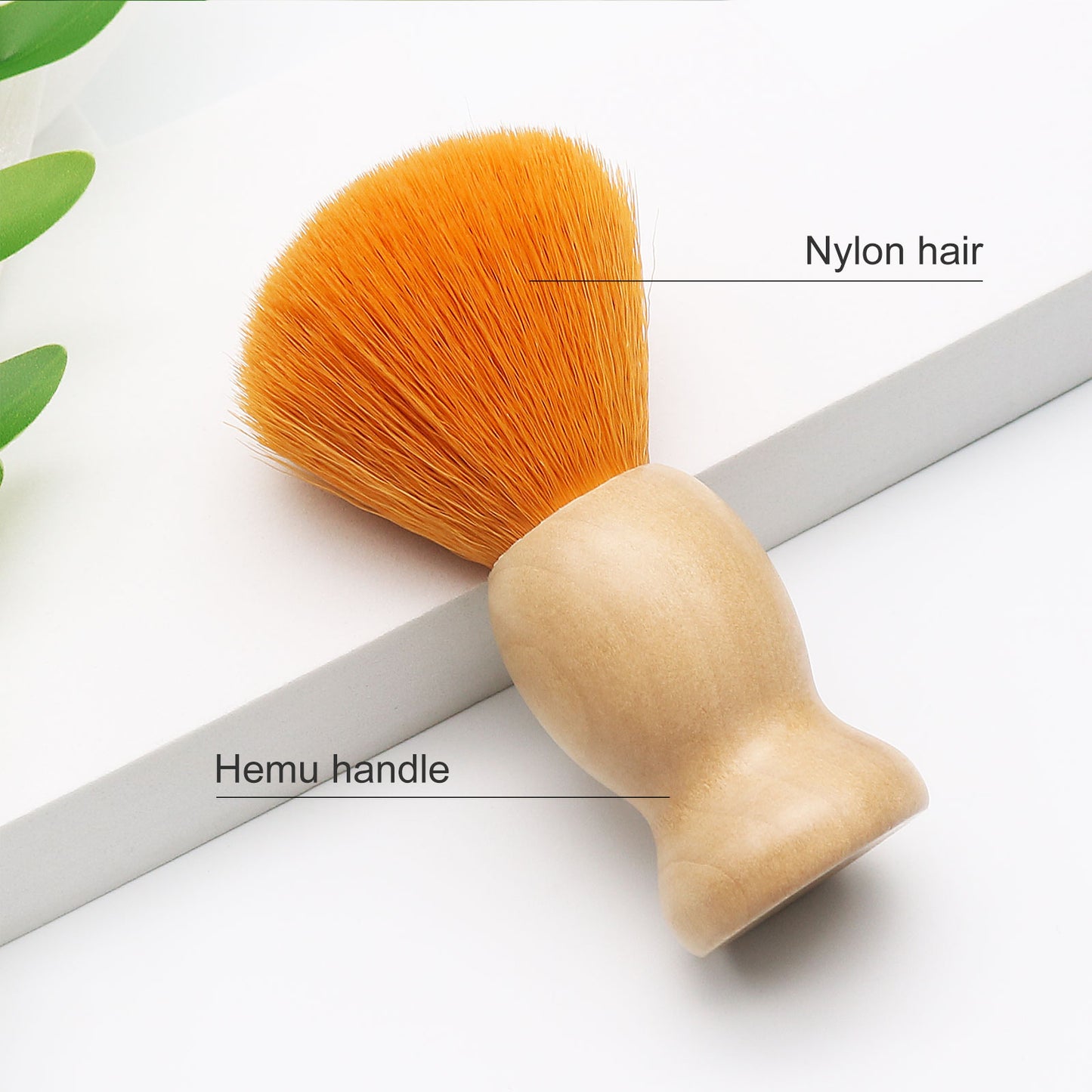 Private Label Premium Synthetic Shaving Brush With Matte Natural Wood Handle