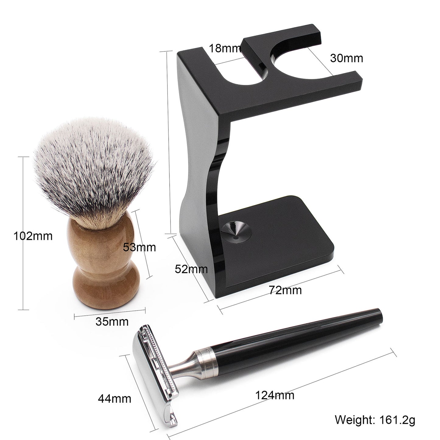 Professional Hair Salon Tool 4in1 Rich Foam Men Classic Traditional Shaving Kit