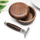 Modern  Eco-Friendly Mahogany Handle Safety Razor for Men or Women